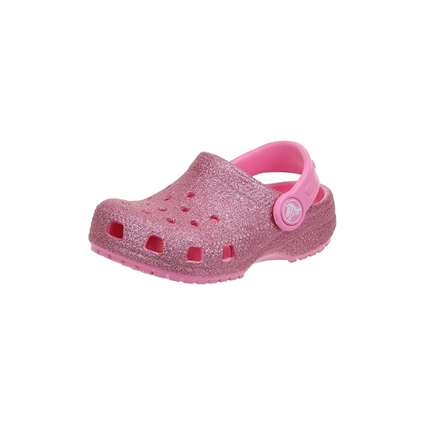 Zuecos Crocs Classic Pink Lemonade Glitter para niñas pequeñas y grandes