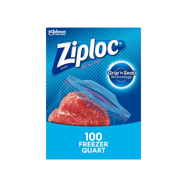 100 bolsas Ziploc para almacenamiento de alimentos de un cuarto de galón