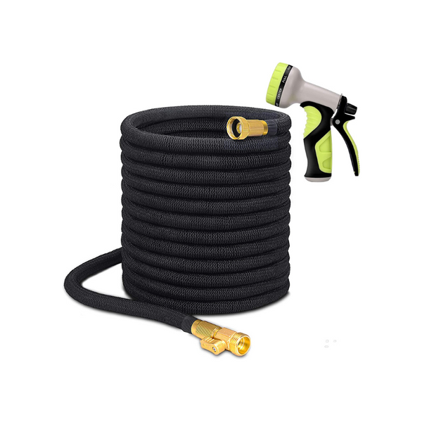 100ft Expandable Garden Hose With 9 Function Spray Nozzle And Storage Bag