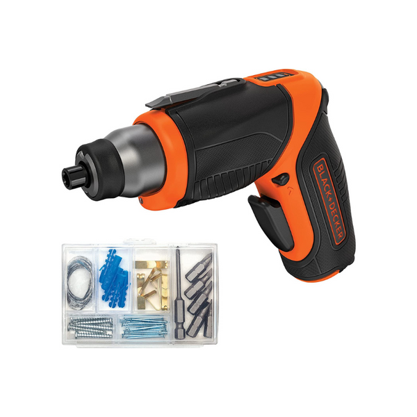 Destornillador inalámbrico Black+Decker con kit para colgar cuadros