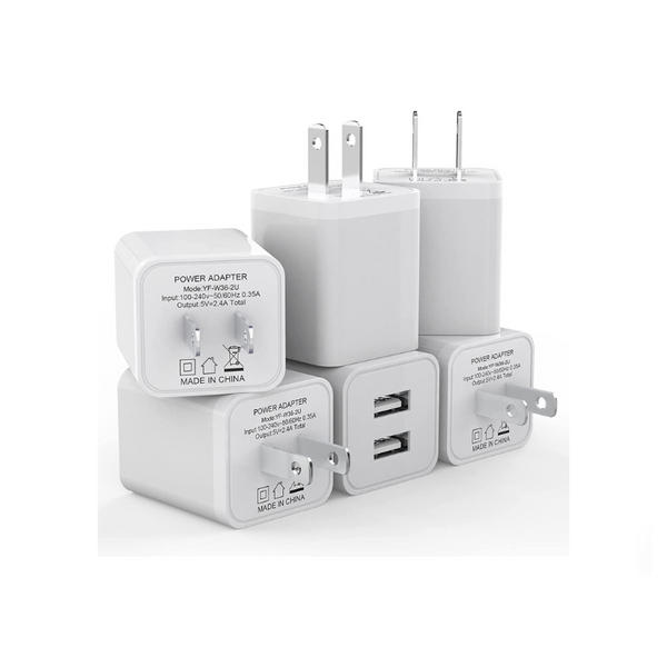 Pack of 6 USB Wall Chargers