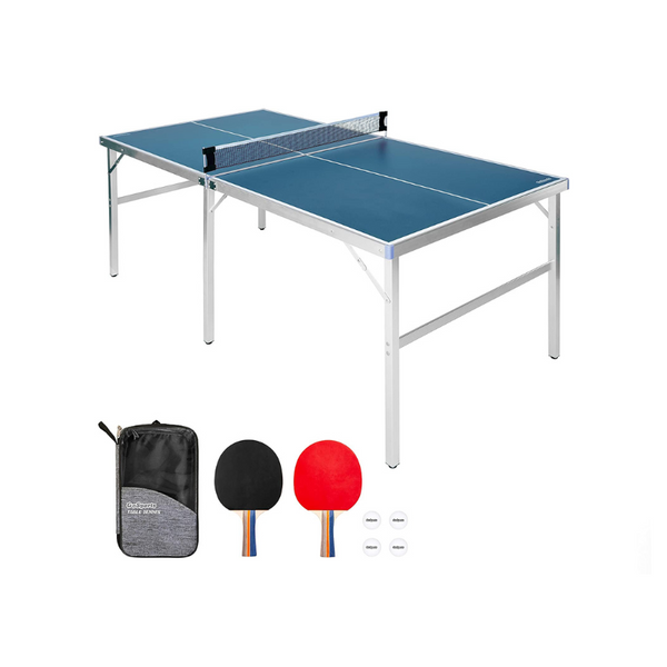 Mid-Size Tennis Table Set with Net, 2 Table Tennis Paddles and 4 Balls