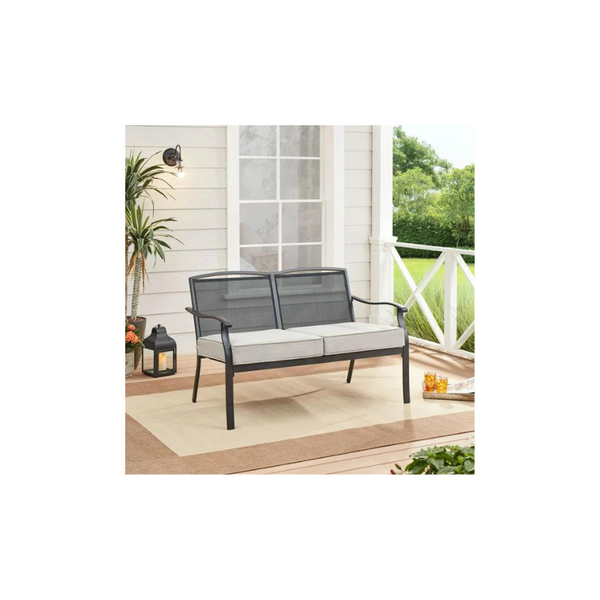 Mainstays Alexandra Square with Cushions Steel Outdoor Loveseat