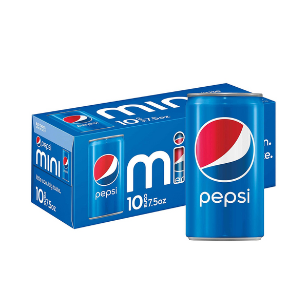 10-Mini latas de Pepsi o Pepsi dietética