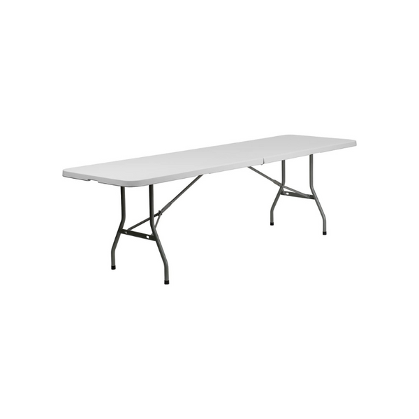 Flash Furniture 8-Foot Bi-Fold Plastic Folding Table with Carrying Handle