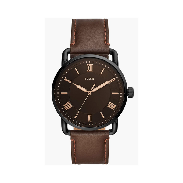 Fossil Reloj de cuarzo informal Copeland de acero inoxidable y cuero para hombre