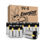 8-Pack Energizer 9 Volt Long-Lasting Alkaline Power Batteries