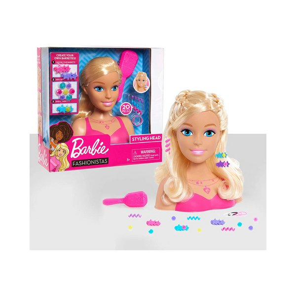 Barbie Fashionistas 8-Inch Styling Head, 20 Pieces Include Styling Accessories