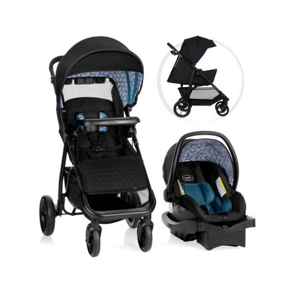 Sistema de viaje Evenflo Clover con asiento infantil para automóvil LiteMax