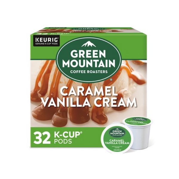 32 Green Mountain Coffee Caramel Vanilla Cream K-Cup Pods