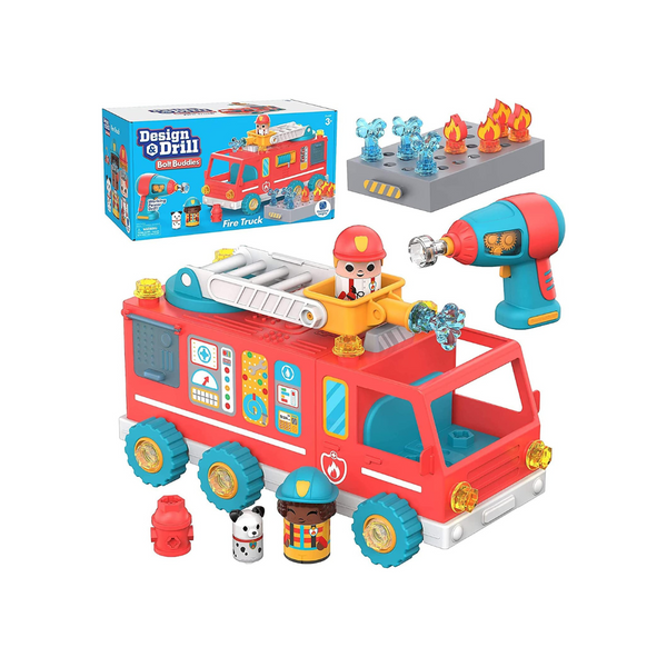 Educational Insights Design & Drill Bolt Buddies Fire Truck Toy