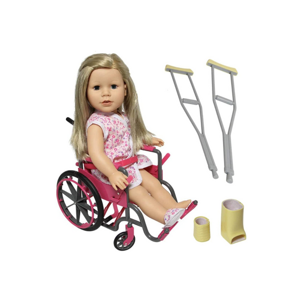 New York Doll Collection Juego de silla de ruedas para muñecas con accesorios