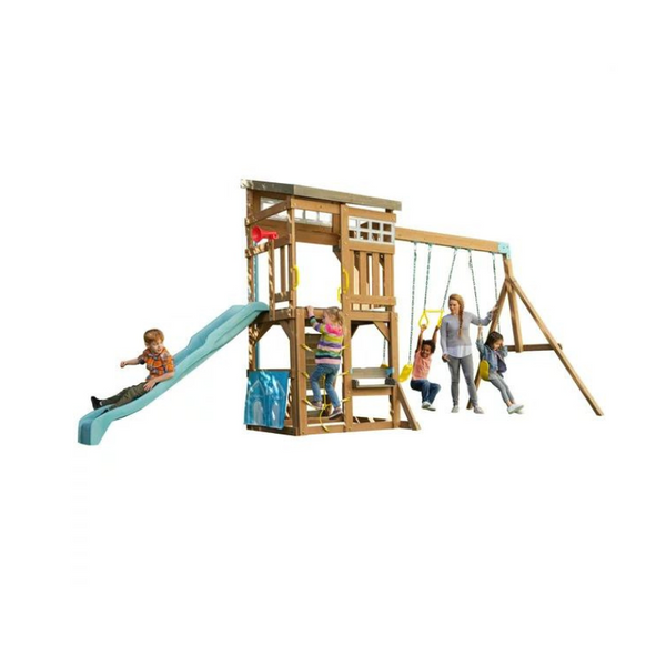 KidKraft moderno juego de columpios de madera para exteriores