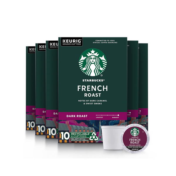 Starbucks Dark Roast K-Cup Coffee Pods — French Roast for Keurig Brewers