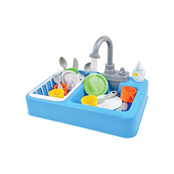 Kitchen Sink Play Set with Running Water, 20 Piece