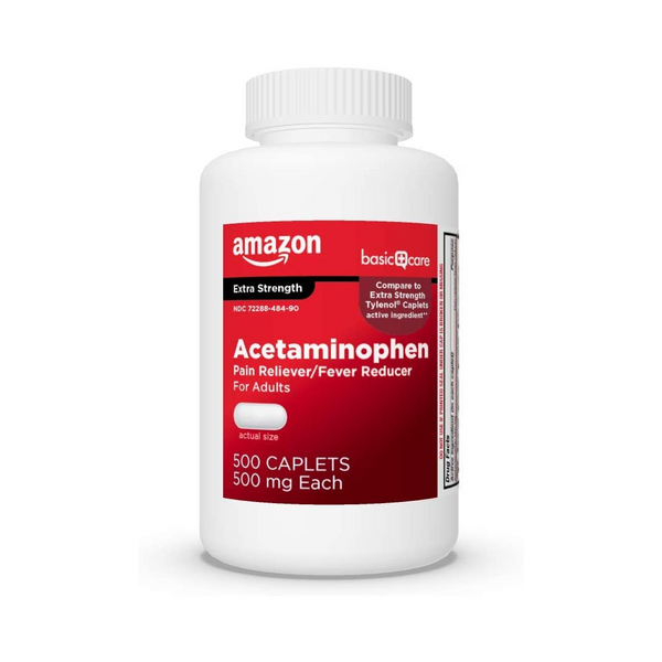 Amazon Basic Care Extra Strength Pain Relief, Acetaminophen Caplets