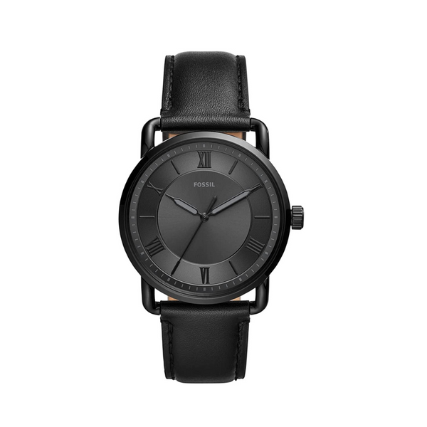 Fossil Reloj de cuarzo informal Copeland de acero inoxidable y cuero para hombre