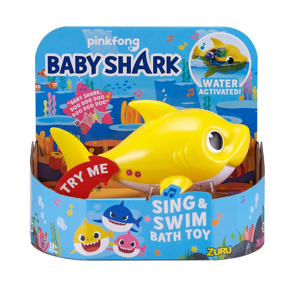 ZURU Baby Shark Juguete de baño para cantar y nadar con batería