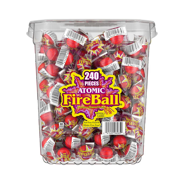 Caramelo de canela Atomic Fireballs de 240 unidades (4 libras)