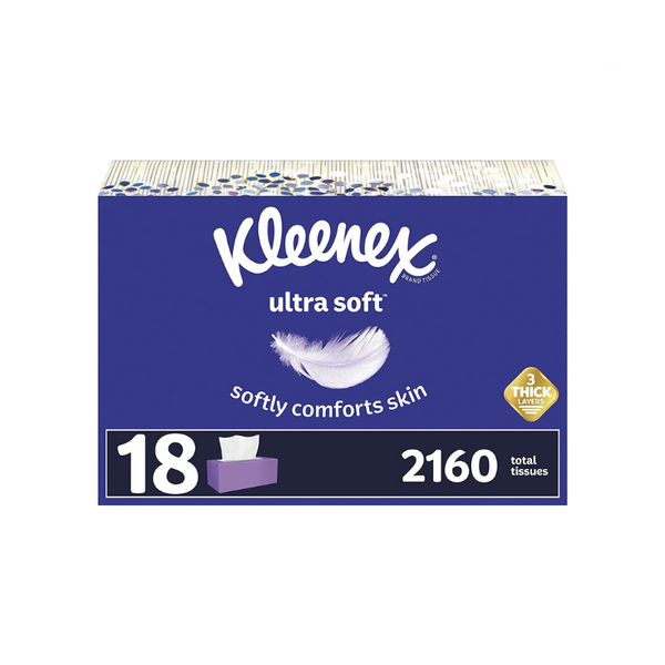 18 Boxes of Kleenex Ultra Soft Facial Tissues