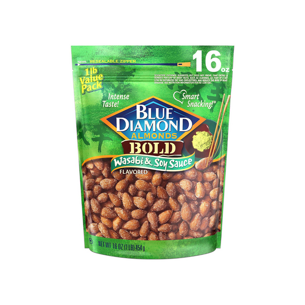 Blue Diamond Almonds: 16-Oz Wasabi & Soy Sauce