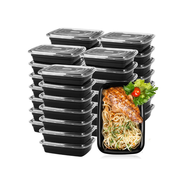 50 Pack [32 oz] 1-Compartment Food Container – Rectangular Meal Prep