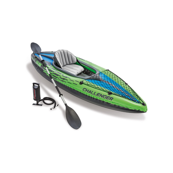 Intex Challenger Inflatable K1 Kayak w/ Aluminum Oar & High-Output Air Pump