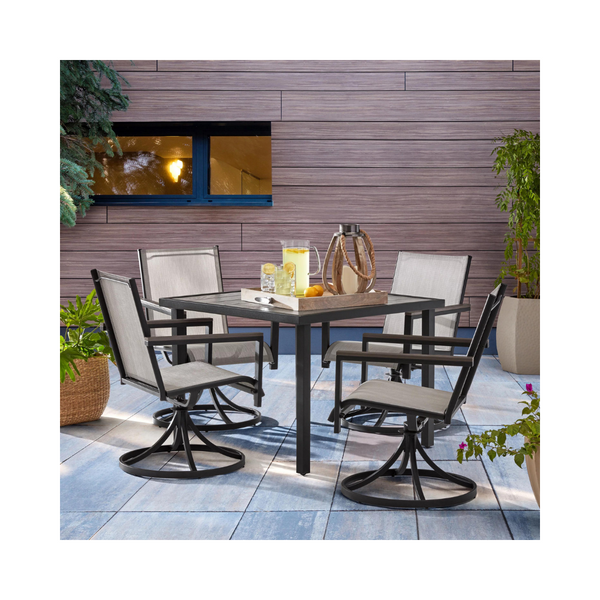 Better Homes &amp; Gardens Brees Juego de comedor giratorio para exteriores de 5 piezas