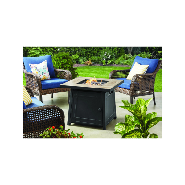 30" Square Ceramic Tiletop Outdoor Gas Fire Pit Table