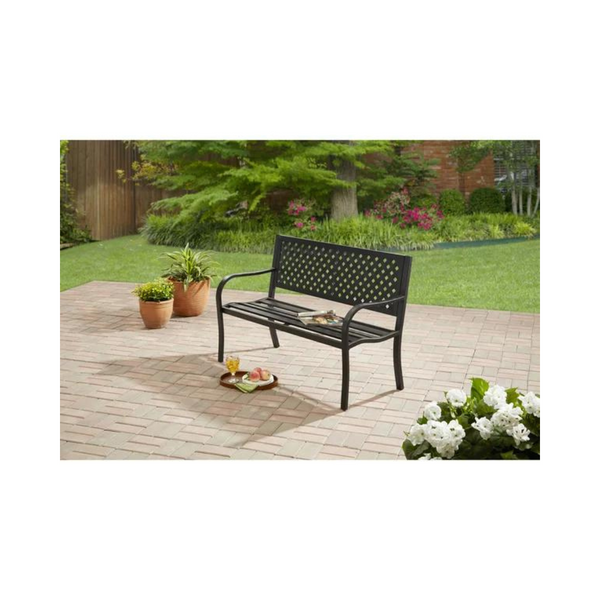 Mainstays Outdoor Durable Steel Bench - Black