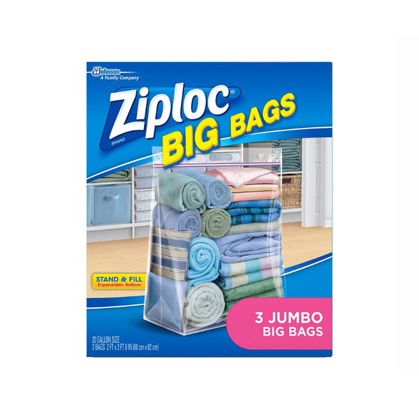 3 Jumbo Ziploc Clothes and Blanket Storage Bags