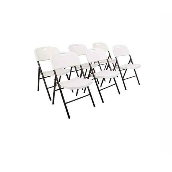 Pack of 6 Amazon Basics Moulded Plastic Metal Folding Chairs