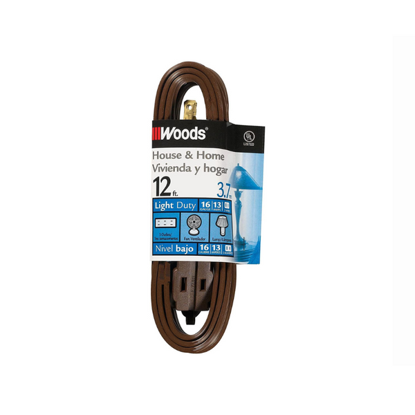 Cable de extensión Woods Cube de 12 pies con grifo eléctrico