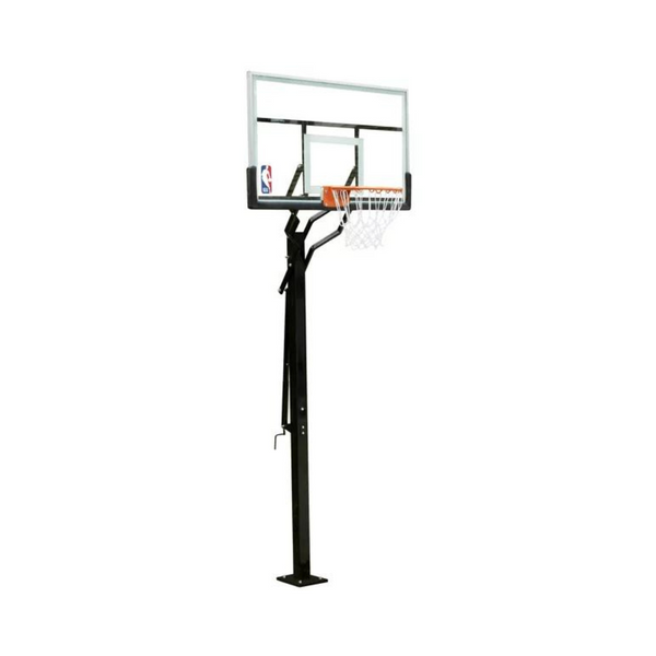 NBA 54" Adjustable In-Ground Basketball Hoop with Tempered Glass Backboard