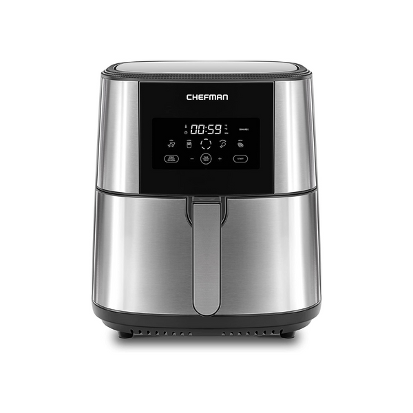 Chefman Air Fryer Max XL 8Qt Nonstick Stainless Steel With Digital Touch Screen