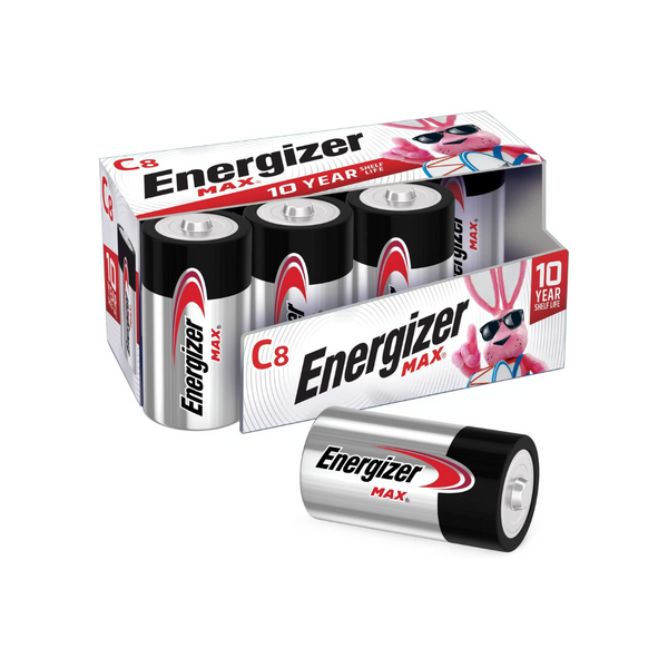 Pilas alcalinas premium Energizer MAX C de 8 unidades