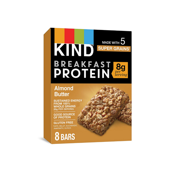 32 barras de proteína para desayuno KIND de 1.76 oz (mantequilla de almendras)