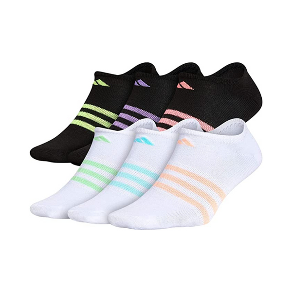 6 Pairs Of adidas Girl’s Superlite No Show Socks