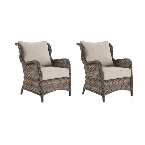 Set Of 2 Signature Design By Ashley Clear Ridge Outdoor Handwoven Wicker Cushioned Lounge Chair Set