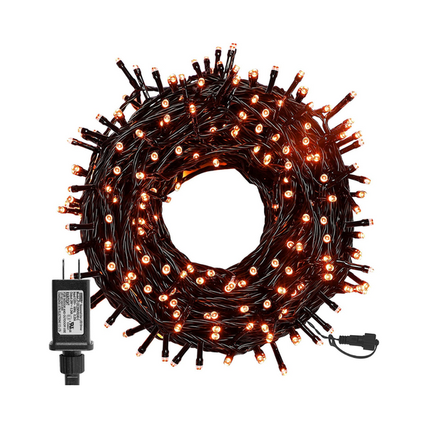 Twinkle Star 300 luces LED enchufables de cadena de hadas de Halloween con 8 modos de luz