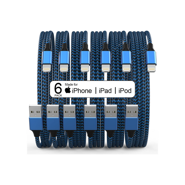 Paquete de 6 cables Lightning con certificación MFI para iPhone