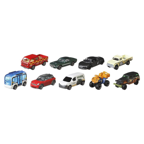 Matchbox 9-Packs 1:64 Scale Vehicles, 9 Toy Car Collection of Real-Replicas for Kids 3 Years & Older