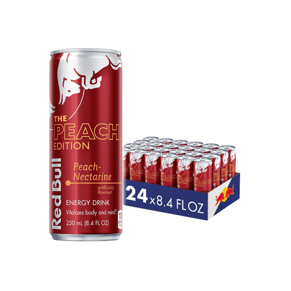 24-Pack Red Bull Energy Drink, Peach Edition