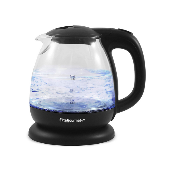 Elite Gourmet  Electric 1.0L BPA-Free Glass Kettle