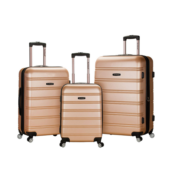 Set Of 3 Rockland Melbourne Hardside Expandable Spinner Wheel Luggage