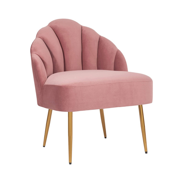 Rivet Sheena Glam Tufted Velvet Shell Chair