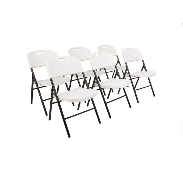 Set Of 6 Amazon Basics Folding Plastic Chairs With 350-Pound Capacity