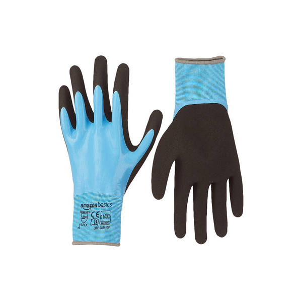 6-Pack Amazon Basics 15-Gauge Polyester Nitrile Work Gloves