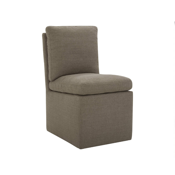 Stone & Beam Vivianne Modern Upholstered Armless Dining Chair with Casters