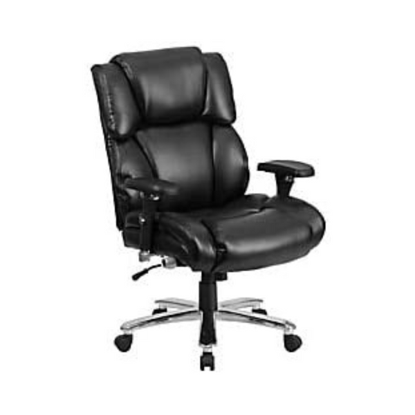 Flash Furniture Silla de oficina ergonómica lumbar ejecutiva de cuero negro